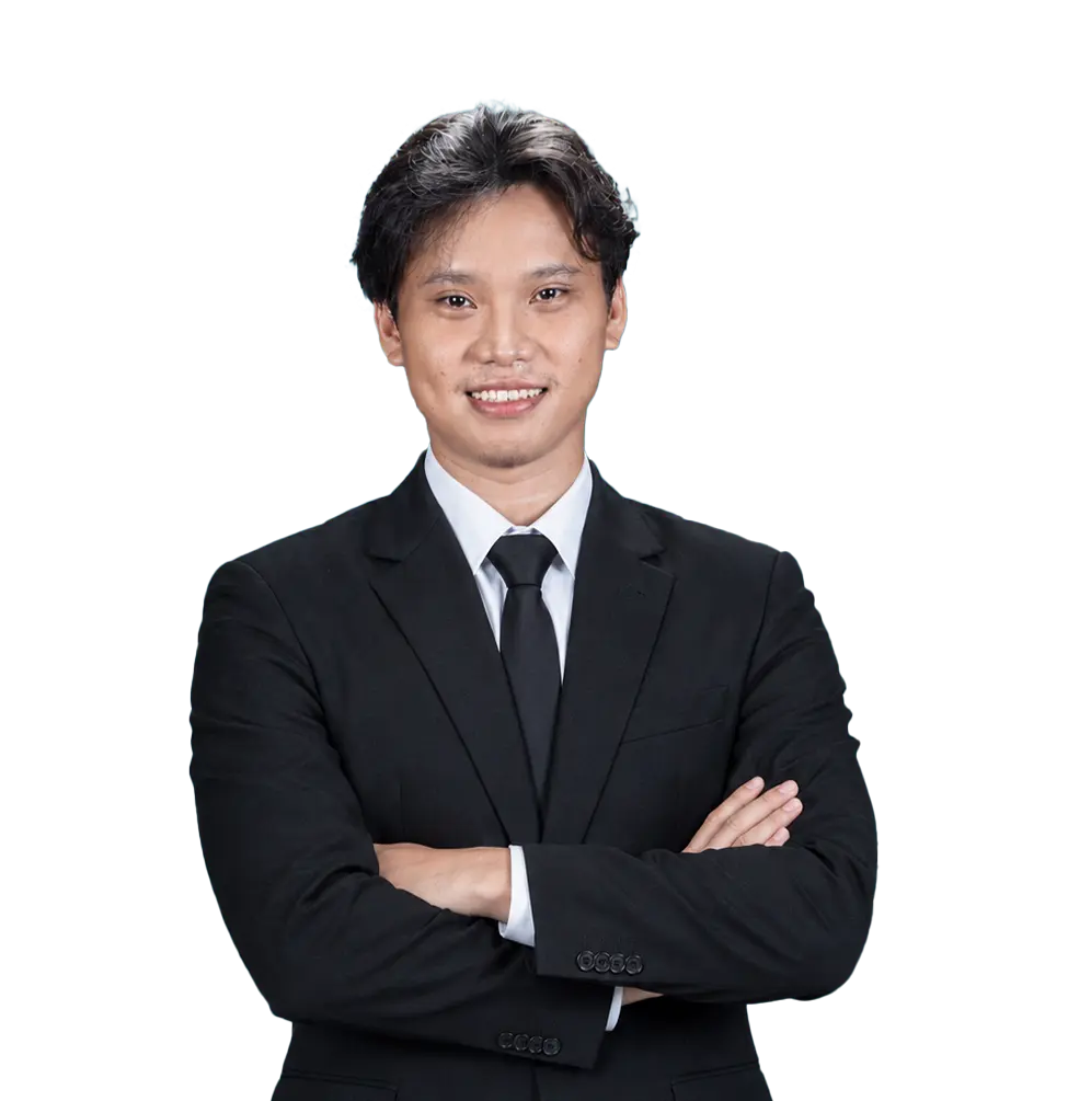 Portrait of Mark Nelson Bentulan in a dark suit
